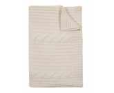 Roma Cable Knit Cashmere Throw - Ivory | DSHOP