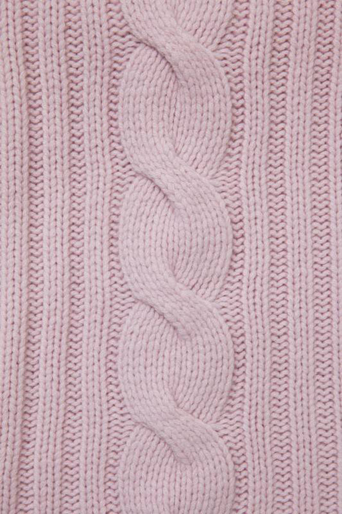 Pink Cabel Knit Throw | DSHOP