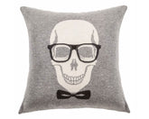 Cashmere Skull Bow Pillow - Gray | DSHOP