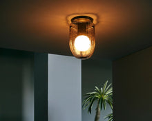 Antique Brass Smoke Glass Ceiling Light | DSHOP