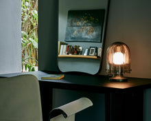 Smoke Glass Antique Brass Table Lamp | DSHOP