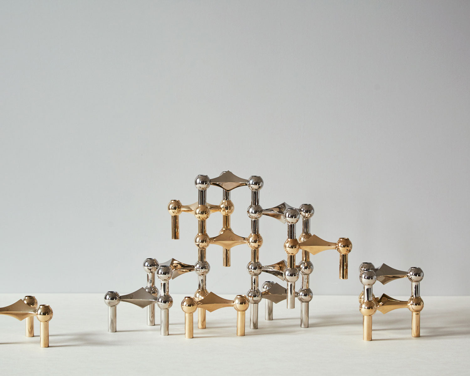 Stoff Nagel Candle Holder - Chrome Modular Candelabra | DSHOP