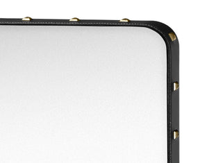 Adnet Rectangulaire Mirror - Black with Brass Rivets | DSHOP