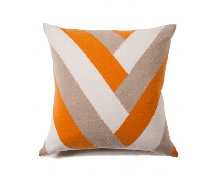 Cashmere V Pillow - Beige, Orange, Ivory