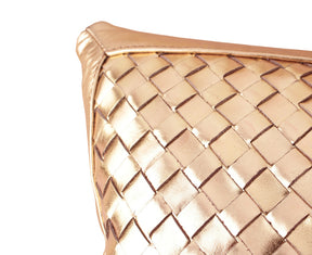 Bling Antique Gold Leather Pillow - Lance Wovens