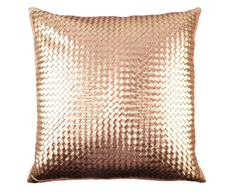 Bling Antique Gold Leather Pillow