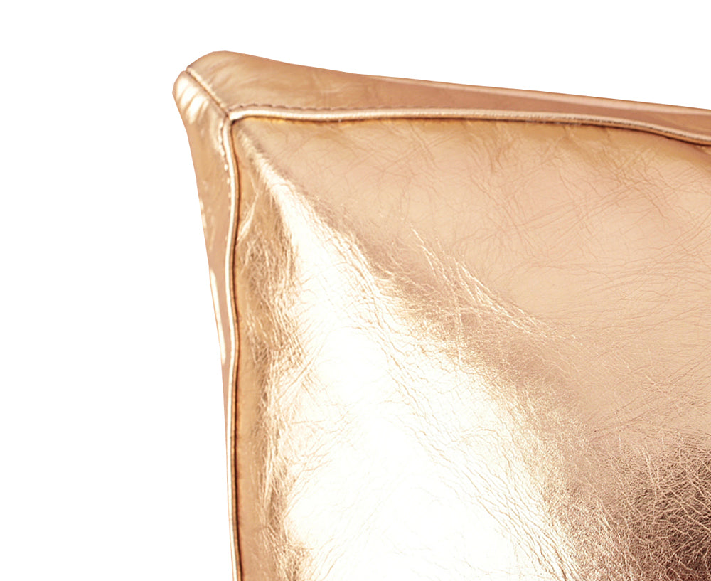 Metalic Bling Antique Gold Leather Pillow