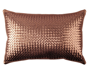 Bling Bronze Leather Pillow - Lance Wovens