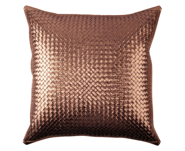 Bling Bronze Leather Pillow by Lance Wovens