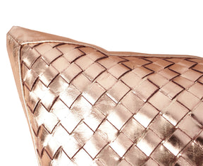 Bling Copper Gold Leather Pillow | Lance Wovens