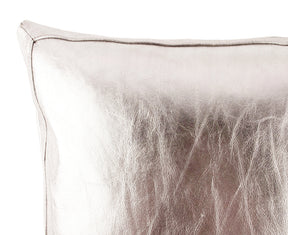 Bling Warm Silver Leather Pillow - Lance Wovens
