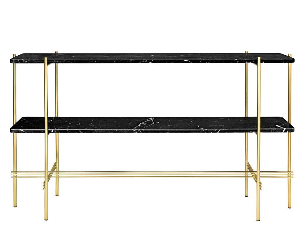 TS 2 Rack Console - Black Marble & Brass | DSHOP