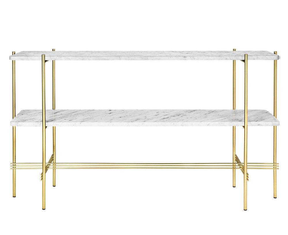 TS 2 Rack Console - Carrara Marble & Brass | DSHOP