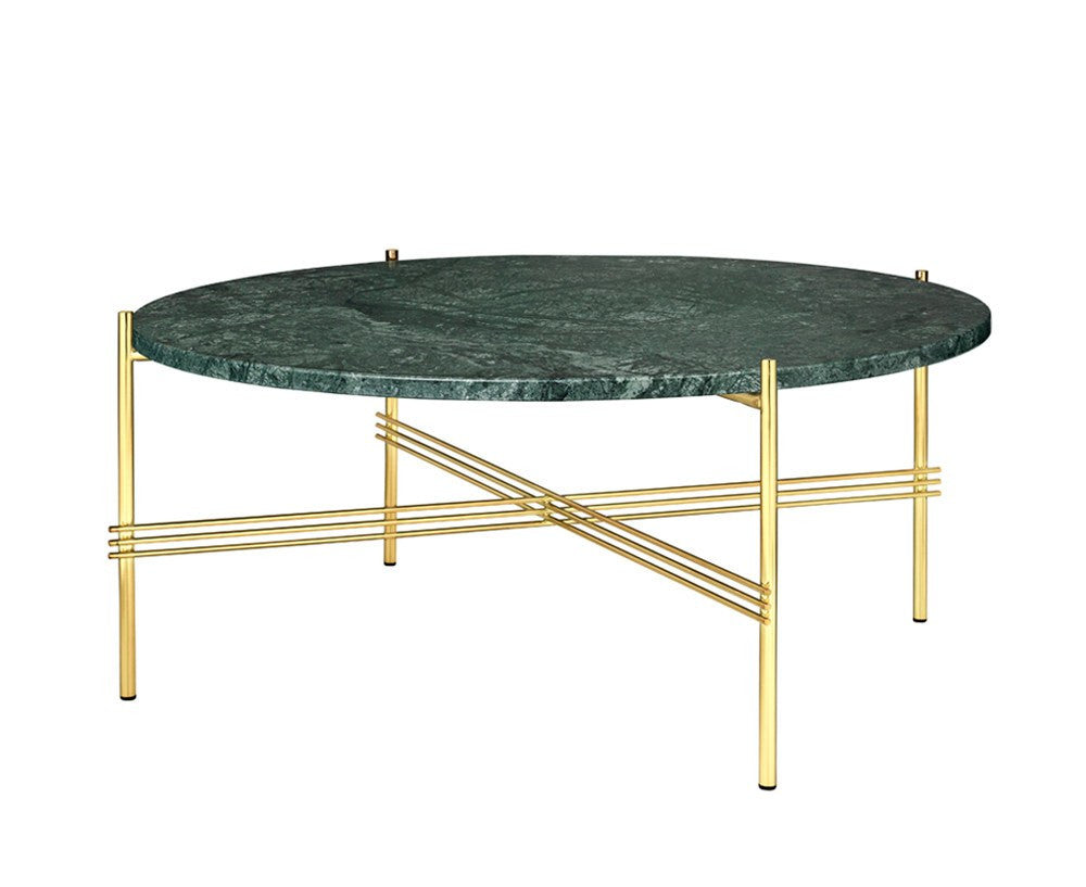 TS Lounge Table Large - Green Marble & Brass | DSHOP