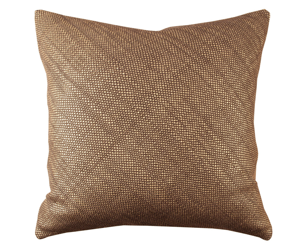 Mini Bling Espresso Gold Leather Pillow