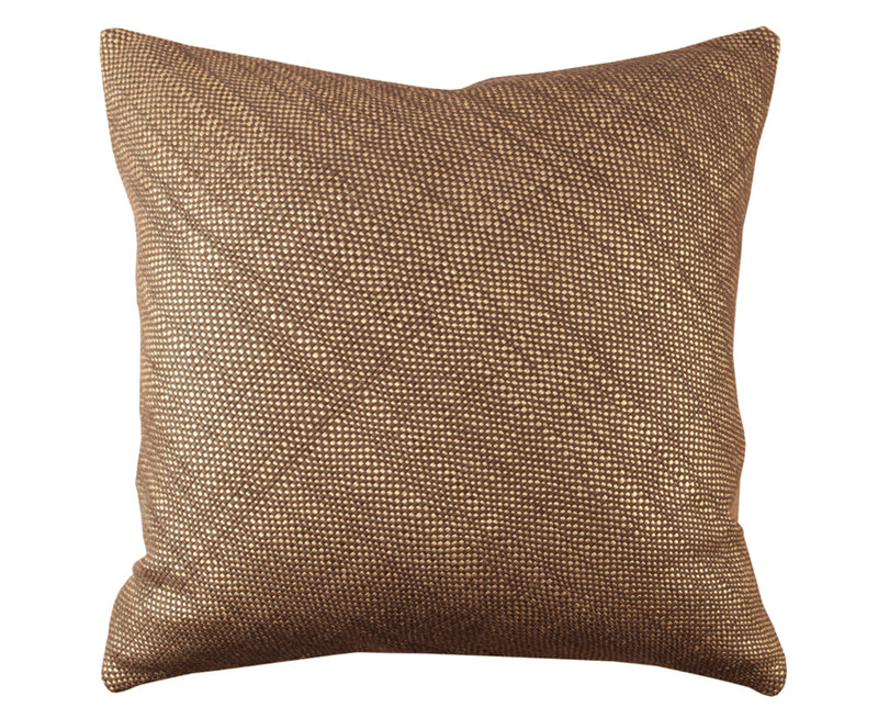 Mini Bling Espresso Gold Leather Pillow