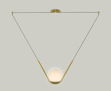 Perle 1 Pendant Light - Brass & Hand blown Glass