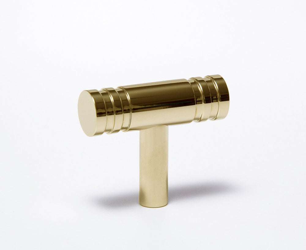 Reveal-02 T-Knob in Polished Brass
