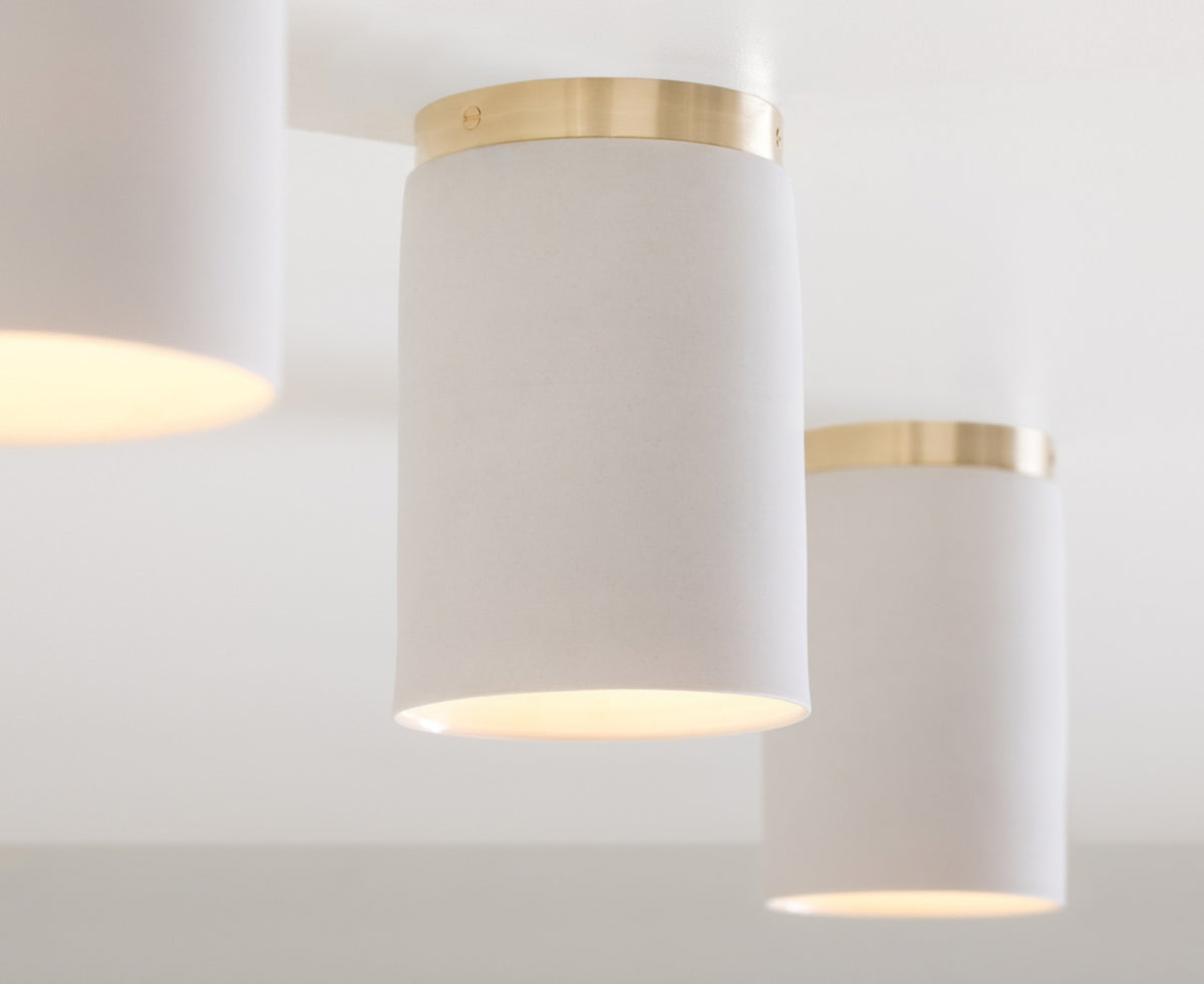 Surface Ceiling Light in Porcelain & Brass | DSHOP