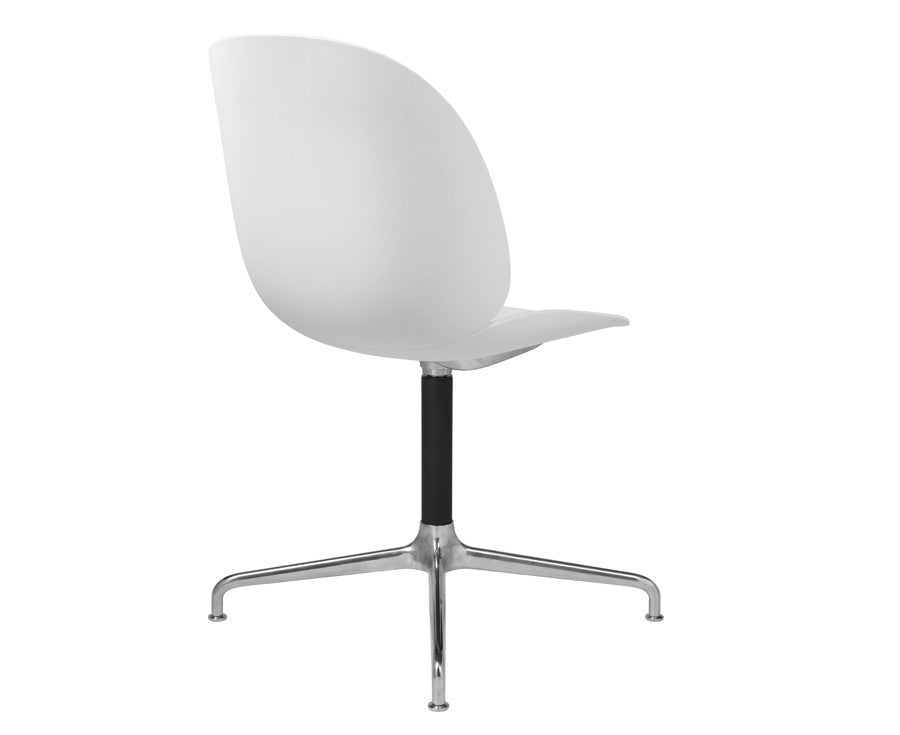 White Gubi Beetle Dining Chair - Casted Swivel Base | DSHOP
