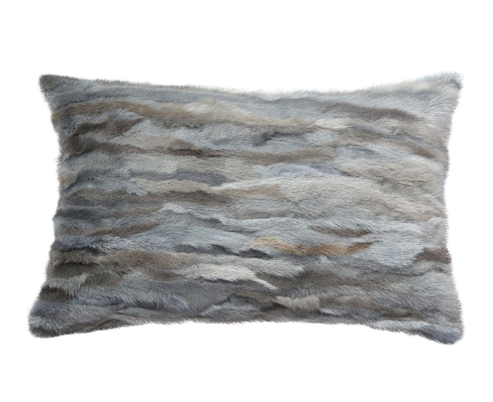Venezia Fur Pillow - Grey Blue | DSHOP