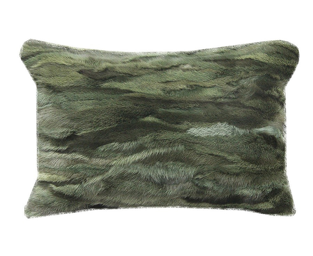 Venezia Fur Pillow - Loden Green | DSHOP