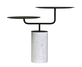 Groom Side Table in Marble & Lacquered Metal