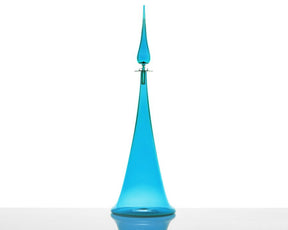 Cariati Fluted Cone Decanter - Large - Steel Blue