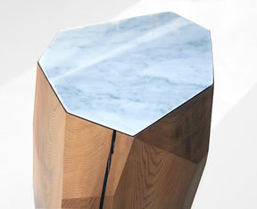 Little gem table with carrera marble top