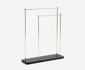 Industrial Marblelous Blanket / Clothes Rack - Marquina & Brass