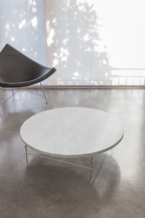 Round Carrara Marble Coffee Table | DSHOP