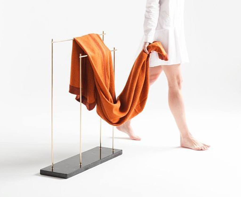 Industrial Marblelous Blanket / Clothes Rack - Marquina Marble