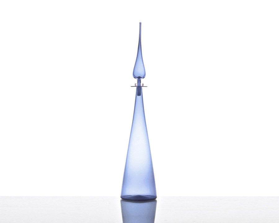 Cariati Straight Cone Decanter - Petite - Ice Blue